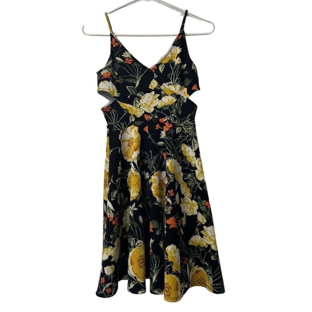 Sleeveless V Neck Long Midi Dress With Side Slits Size‎ Measured Floral Athletic